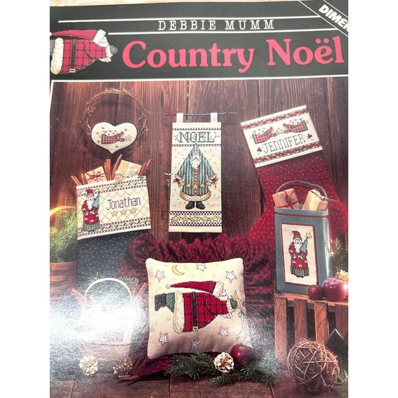 Debbie Mumm Country Noël Cross Stitch Chart Santa & Angel Pattern Book - Picture 2 of 3